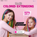 Colored Highlight Synthetic Hair Extensions